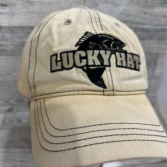 Lucky fishing hat distressed baseball cap hat - Picture 2 of 6